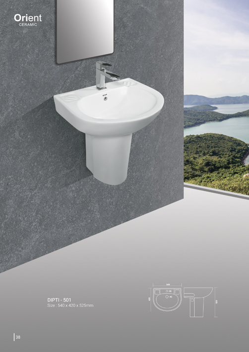 Wash Basin Half Pedestal